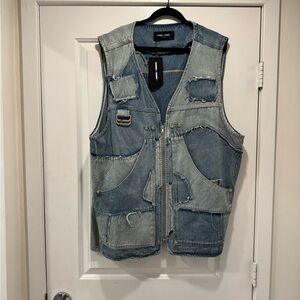 Homme Femme Men's Denim Patchwork Vest